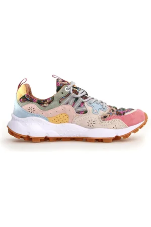 Flower Mountain Skor, Dam, 36 EU, Mocka, Multifärgade Sneakers med Blommigt Tyg