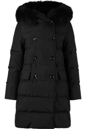 MOORER Kappa, Dam, L, Polyester, Huva Dunjacka med Avtagbar Päls