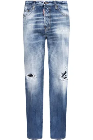 Dsquared2 Jeans, Herr, L, Bomull, Distressed Jeans med raka ben