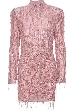 ROTATE Klänning, Dam, S, Polyester, Sequin Fringe Mini Dress