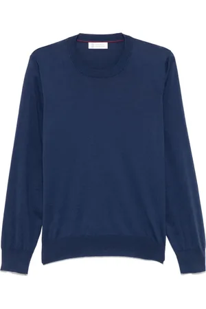 Brunello Cucinelli Stickade tröjor & koftor, Herr, M, Galaxy Crew Neck Sweater