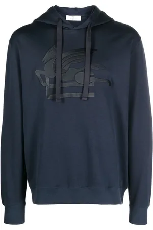Etro Sweatshirts & Hoodies, Herr, 2Xl, Bomull, Midnattsblå bomullströja