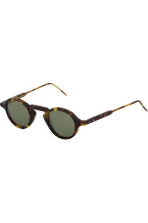 Thom Browne Accessoarer, unisex, S, Runda Sköldpaddssolglasögon