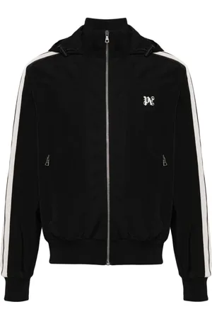Palm Angels Sweatshirts & Hoodies, Herr, S, Polyester, Logojacka med dragkedja