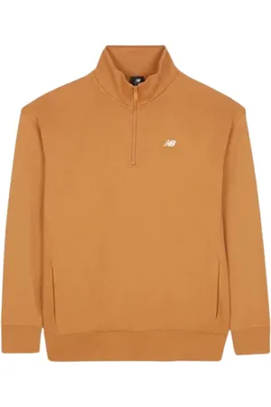 New Balance Sweatshirts & Hoodies, Herr, L, Bomull, Broderad Half Zip Sweatshirt
