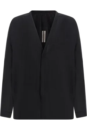 Rick Owens Skjorta, Herr, M, Svart Ull Larry Skjorta V-Hals