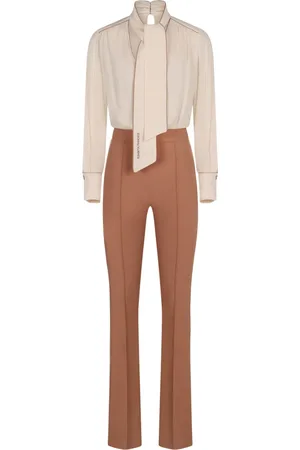 Elisabetta Franchi Jumpsuits & Playsuits, Dam, S, Snygg Crepe Jumpsuit med Knutdetalj