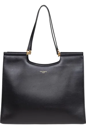 Dolce & Gabbana Väska, Dam, ONE Size, Läder, Svart läder Sicilien shoppingväska