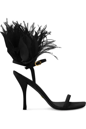 Stuart Weitzman Skor, Dam, 38 1/2 EU, Mocka, Plume 100 Fjädersandal