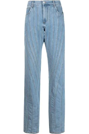 MUGLER Jeans, Dam, XS, Bomull, Clear Snow Spiral Jeans