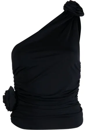 MAGDA BUTRYM Topp, Dam, S, Svart blommig applikation One-Shoulder Top