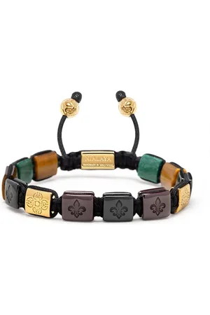 Nialaya Accessoarer, Herr, M, Nylon, Keramiskt Flatbead Armband