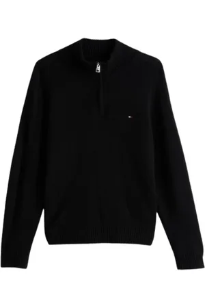 Tommy Hilfiger Stickade tröjor & koftor, Herr, XL, Ull halv zip tröja