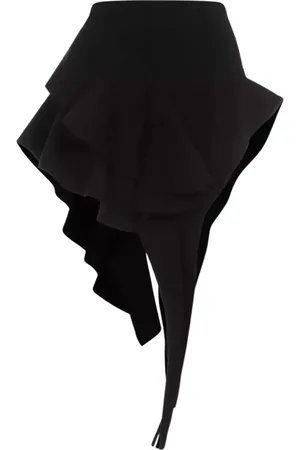 MUGLER Kjol, Dam, M, Asymmetrisk minikjol med volanger