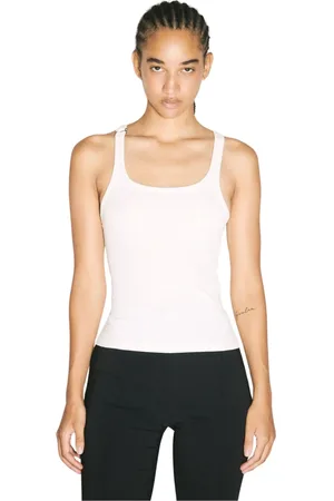 MUGLER Topp, Dam, M, Bomull, Ribbad Tank Top med Silverdetaljer