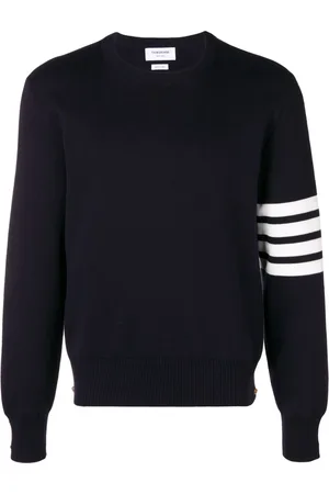 Thom Browne Stickade tröjor & koftor, Herr, M, Bomull, 4-Bar Milano Stitch Jumper