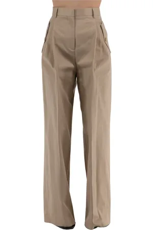 Lanvin Byxor, Dam, XS, Bomull, Högmidjade, vida Gabardine-byxor