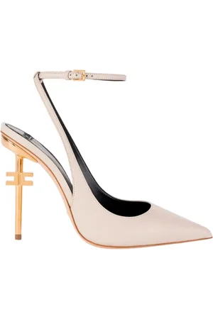 Elisabetta Franchi Skor, Dam, 36 EU, Läder, Spetsiga Slingback-pumps med Klack