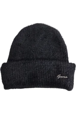 Guess Accessoarer, Dam, ONE Size, Dekorerad Stickad Mössa Mössa