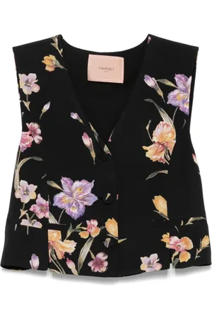 Twin-Set Jacka, Dam, XS, Svart Stickad Jacka Elegant Stil