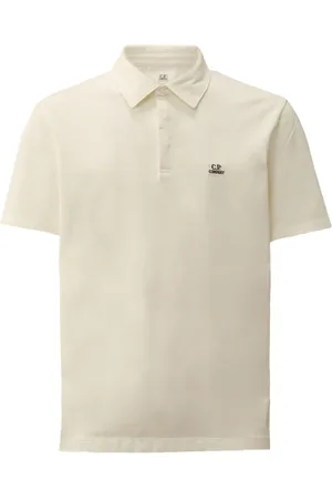C.P. Company Topp, Herr, L, Bomull, Vit Polotröja Stretch Bomull Pique