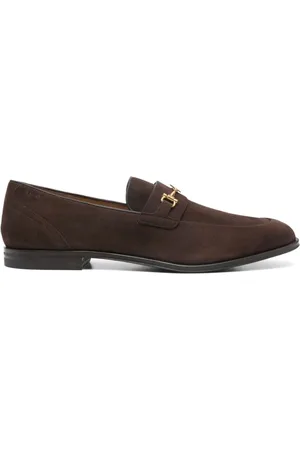 Bally Skor, Herr, 43 EU, Läder, Kaffebrunt Läder Staplad Klack Skor