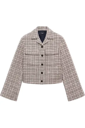 THEORY Jacka, Dam, XS, Tweed, Kort tweedjacka med avslappnad silhuett