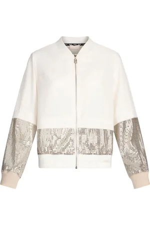 Liu Jo Jacka, Dam, L, Polyester, Vit Grå Jacka