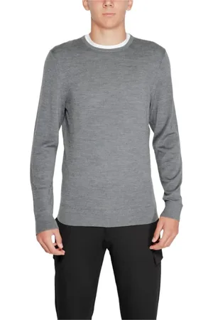 Calvin Klein Stickade tröjor & koftor, Herr, 2Xl, Klassisk Merinoull Crewneck Tröja