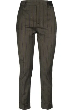 Dondup Byxor, Dam, W27, Bomull, Randiga Slim Fit-byxor