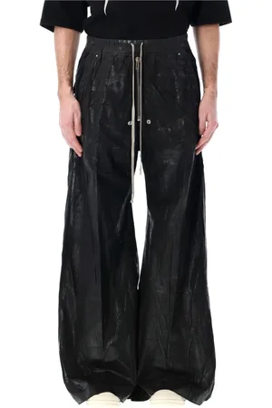 Rick Owens Byxor, Herr, S, Bomull, Svarta Wide Leg Byxor Ss25