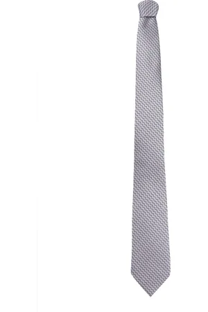 Lanvin Accessoarer, Herr, ONE Size, Grå Sidenslips med Abstrakt Mönster