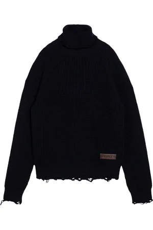 Dsquared2 Stickade tröjor & koftor, Herr, L, Läder, Polo Neck Tröja