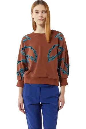 Silvian Heach Sweatshirts & Hoodies, Dam, XS, Bomull, Sweatshirt med broderade kontrastdetaljer