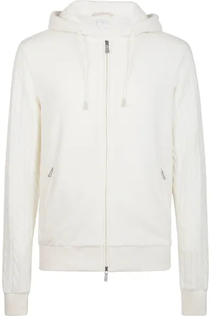ELEVENTY Sweatshirts & Hoodies, Herr, M, Bomull, Cashmere Hoodie med Full Zip Jersey