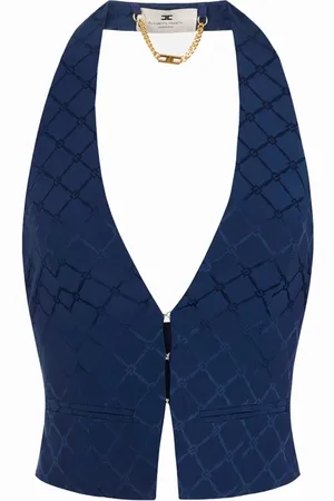 Elisabetta Franchi Jacka, Dam, M, Satinväst med diamantjacquard