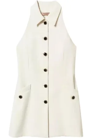 Twin-Set Jacka, Dam, M, Flytande Crepe Tunika med Knappar