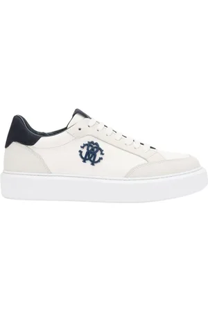 Roberto Cavalli Skor, Herr, 45 EU, Läder, Monogram Leather Sneakers