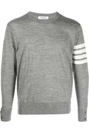 Thom Browne Stickade tröjor & koftor, Herr, L, 4-Bar Crew Neck Jumper