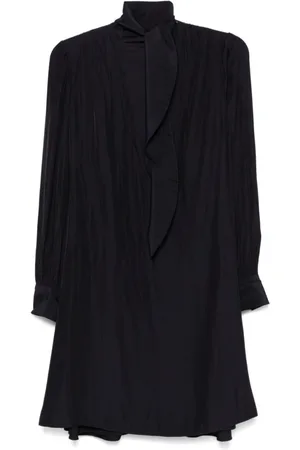 Lanvin Klänning, Dam, S, Polyester, Midnattsblå Draperad Klänning