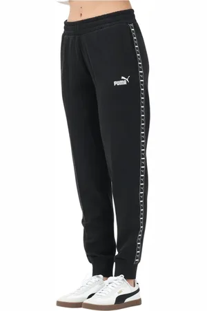 PUMA Byxor, Dam, L, Sportig Svart Tape Byxor