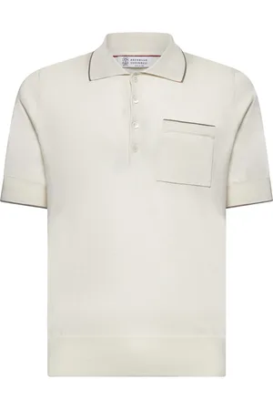 Brunello Cucinelli Topp, Herr, L, Bomull, Beige Cotton Polo Shirt