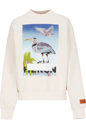 Heron Preston Sweatshirts & Hoodies, Dam, L, Bomull, Rosa bomullströja med kontrasterande tryck