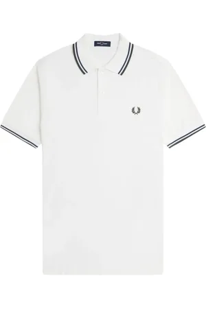Fred Perry Topp, Herr, M, Bomull, Pikétröja med dubbla ränder