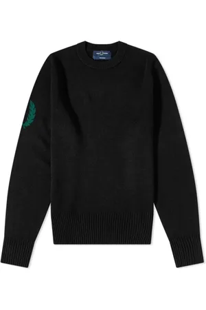 Fred Perry Stickade tröjor & koftor, Herr, S, Crew Crown Stickad Tröja