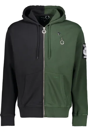 Fred Perry Sweatshirts & Hoodies, Herr, M, Bomull, Contrast Full Zip Hoodie med Destroyed Effect