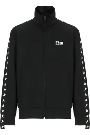 Golden Goose Sweatshirts & Hoodies, Herr, S, Svart Tröja med Hög Hals Dragkedja
