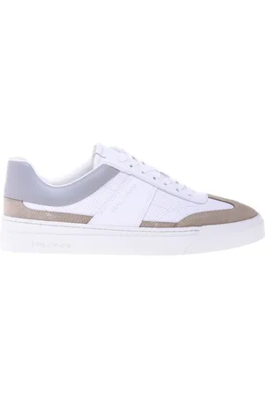BALDININI Skor, Herr, 43 EU, Beige suede and stamped leather trainer