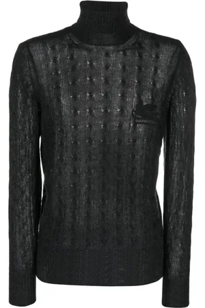 Etro Stickade tröjor & koftor, Herr, L, Kashmir, Polo Neck