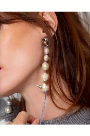 Marni Accessoarer, Dam, ONE Size, Clip-on-örhängen med harts och pärlor